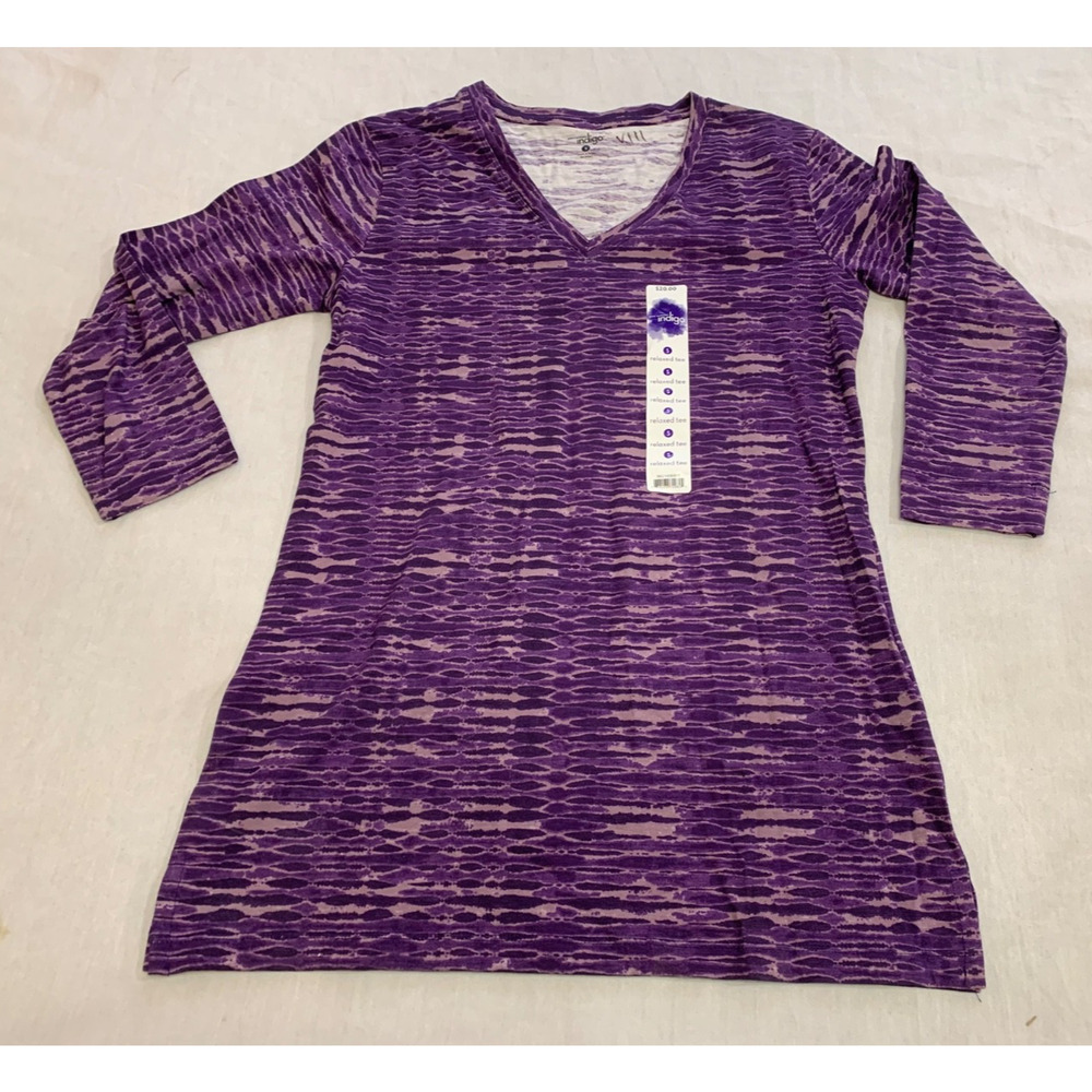 🍏🍏🍏    INDIGO WOMENS WOMENS RELAXED TEE TUNIC SIZE S 🍏🍏🍏